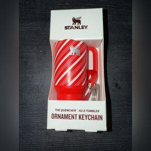 Stanley Red and White Tumbler Keychain